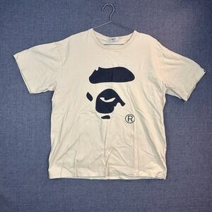 A Bathing Ape‎ BAPE Big Logo T Shirt Mens 2XL Beige Streetwear